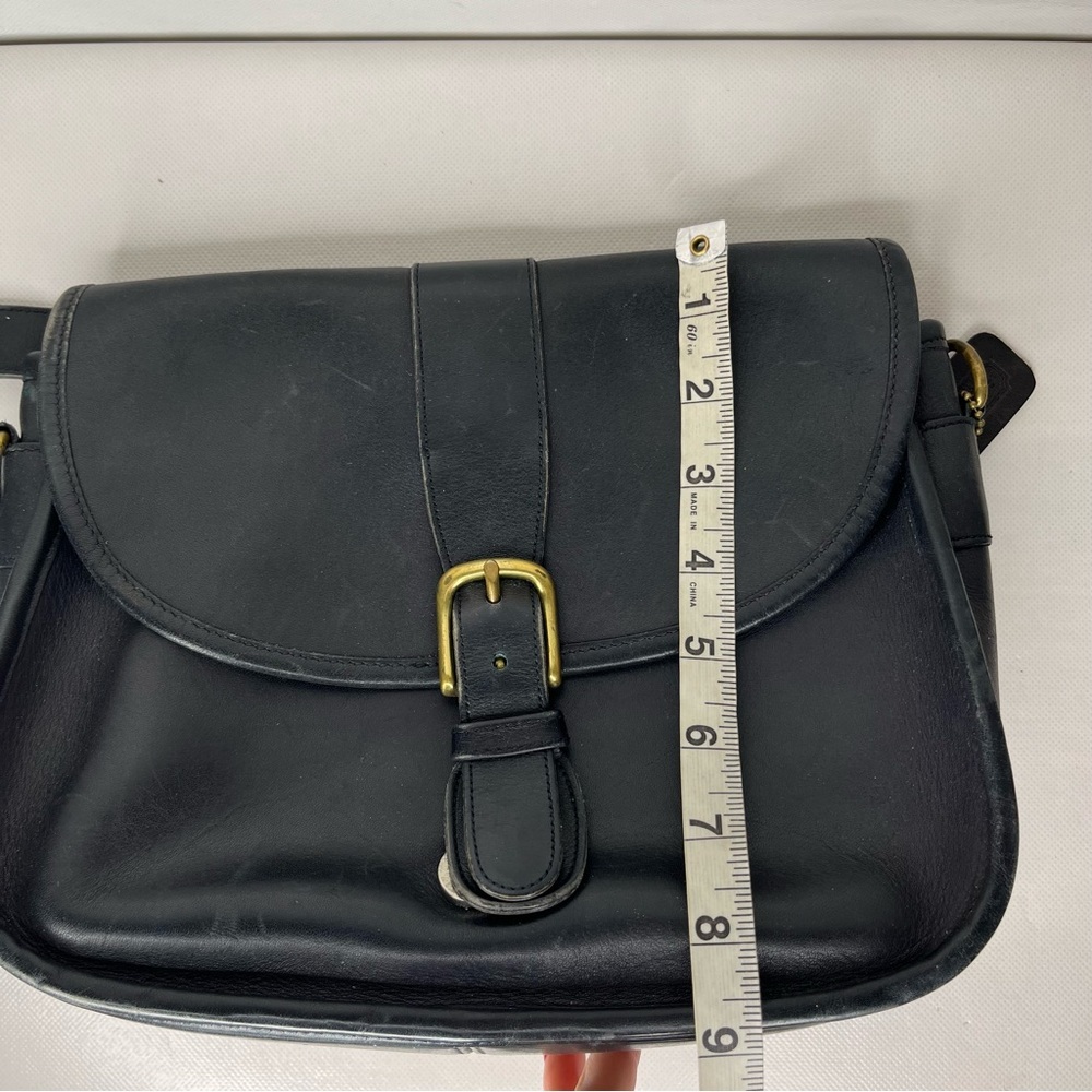 Vintage Coach Chelsea Saddle Bag Black Leather Crossbody - Picture 13 of 16